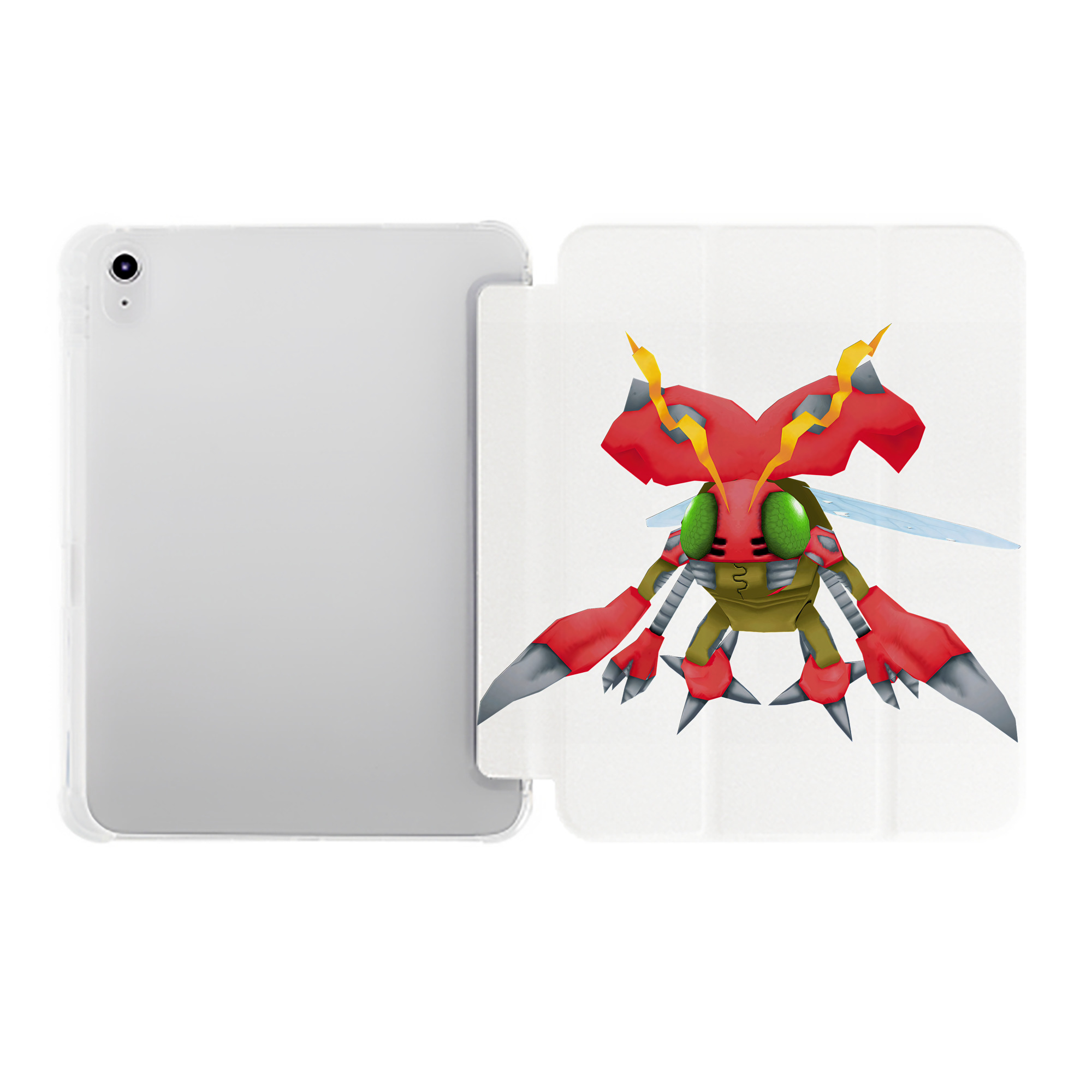 （画像用） Digimon デジタルモンスター/デジモン IPad ケース ペン収納付き 三つ折りスタンド PUレザー×シリコン 対応機種9.5/10.5/10.9インチ